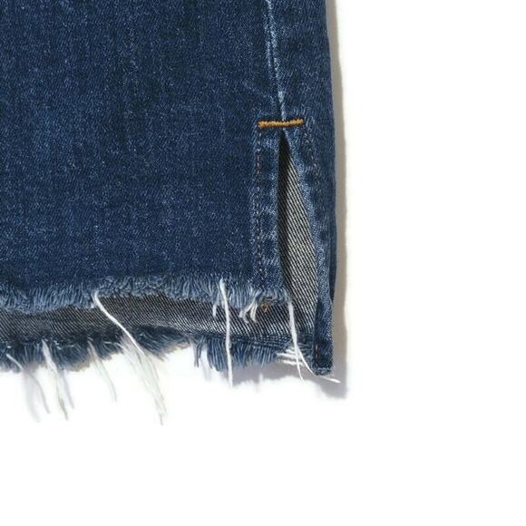 Madewell Blue Denim Mini Skirt Raw Hem Stretch Casual Everyday Outfit Size 26 - Picture 3 of 12